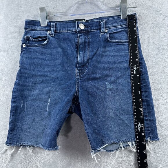 Express Original Girlfriend Shorts Womens Size 6 High Rise Distressed Blue - Picture 9 of 10